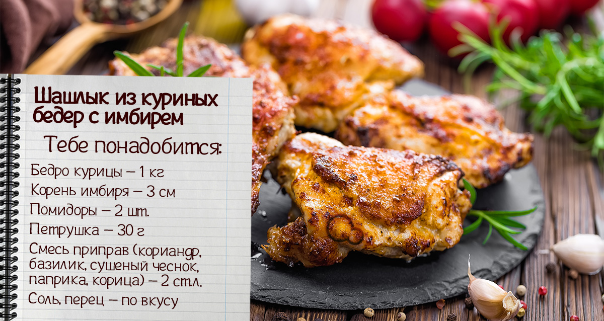 шашлык из куриных бедер