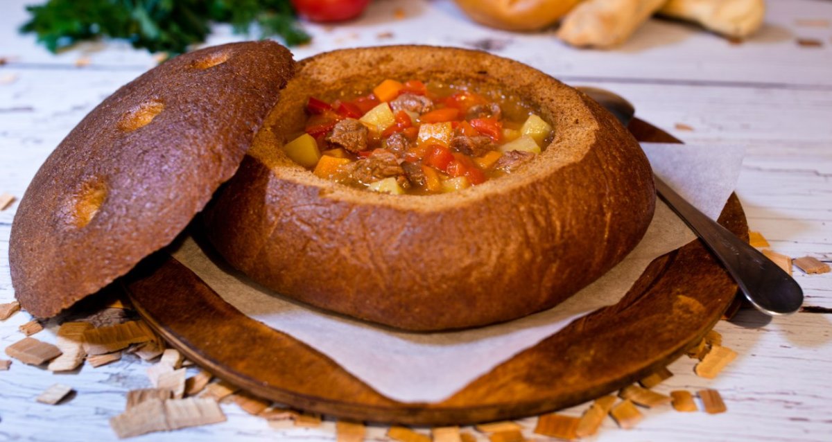 суп в хлебе